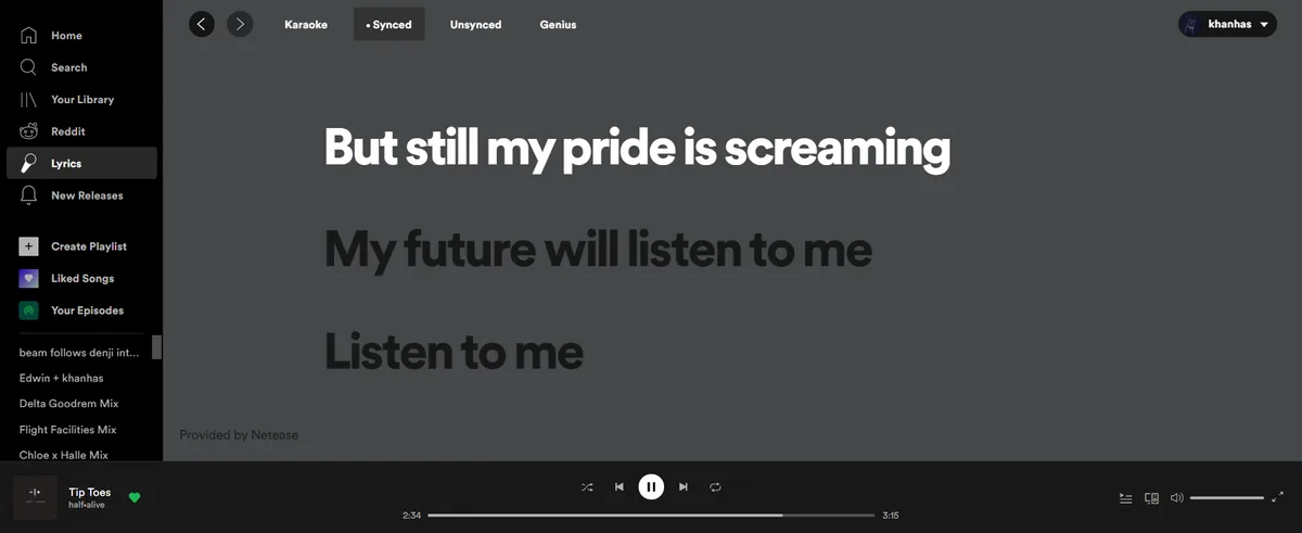 Official Spicetify Lyrics Plus custom app example