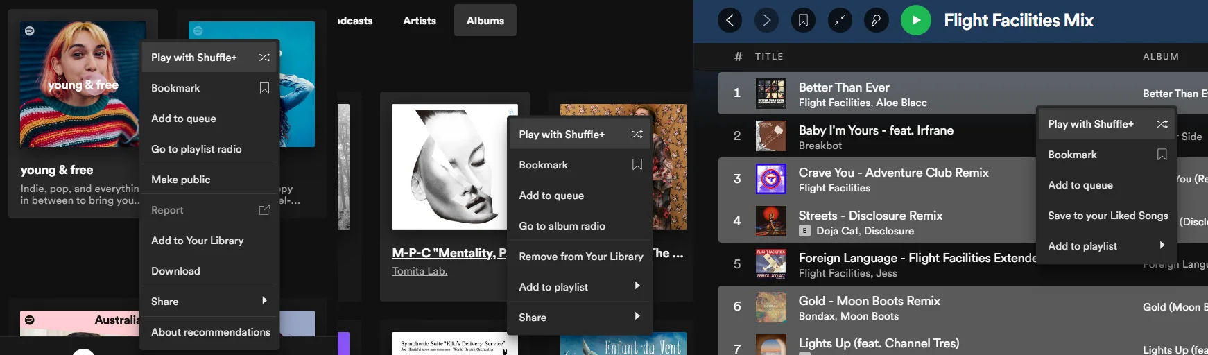 Spotify内のShuffle+公式画面
